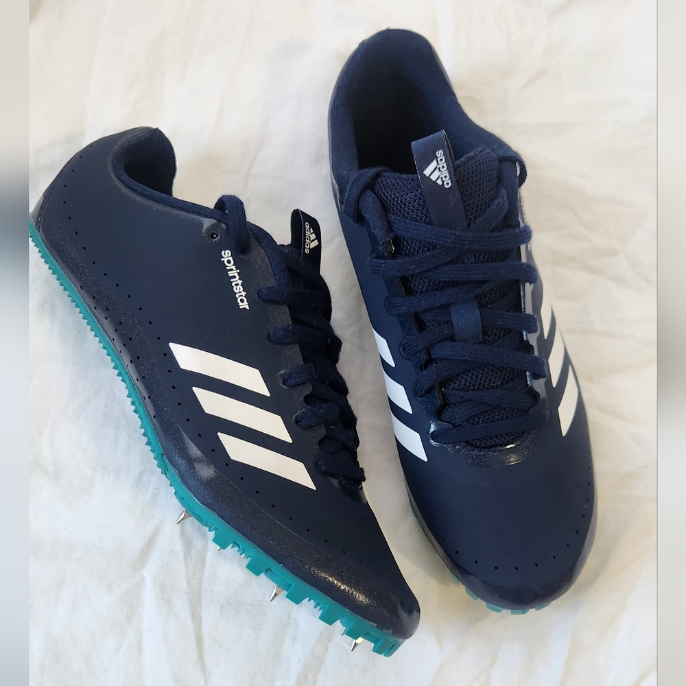 NWOT Adidas Sprintstar Track Running Shoes With Spikes Navy Blue